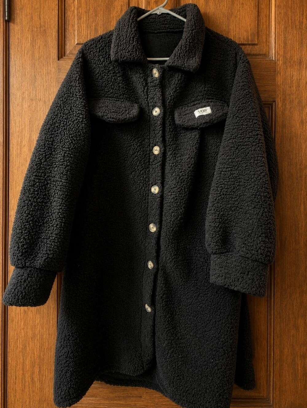Womens Frankie UGG Fluff Shirt Jacket Sherpa Trucker Shacket Size Large